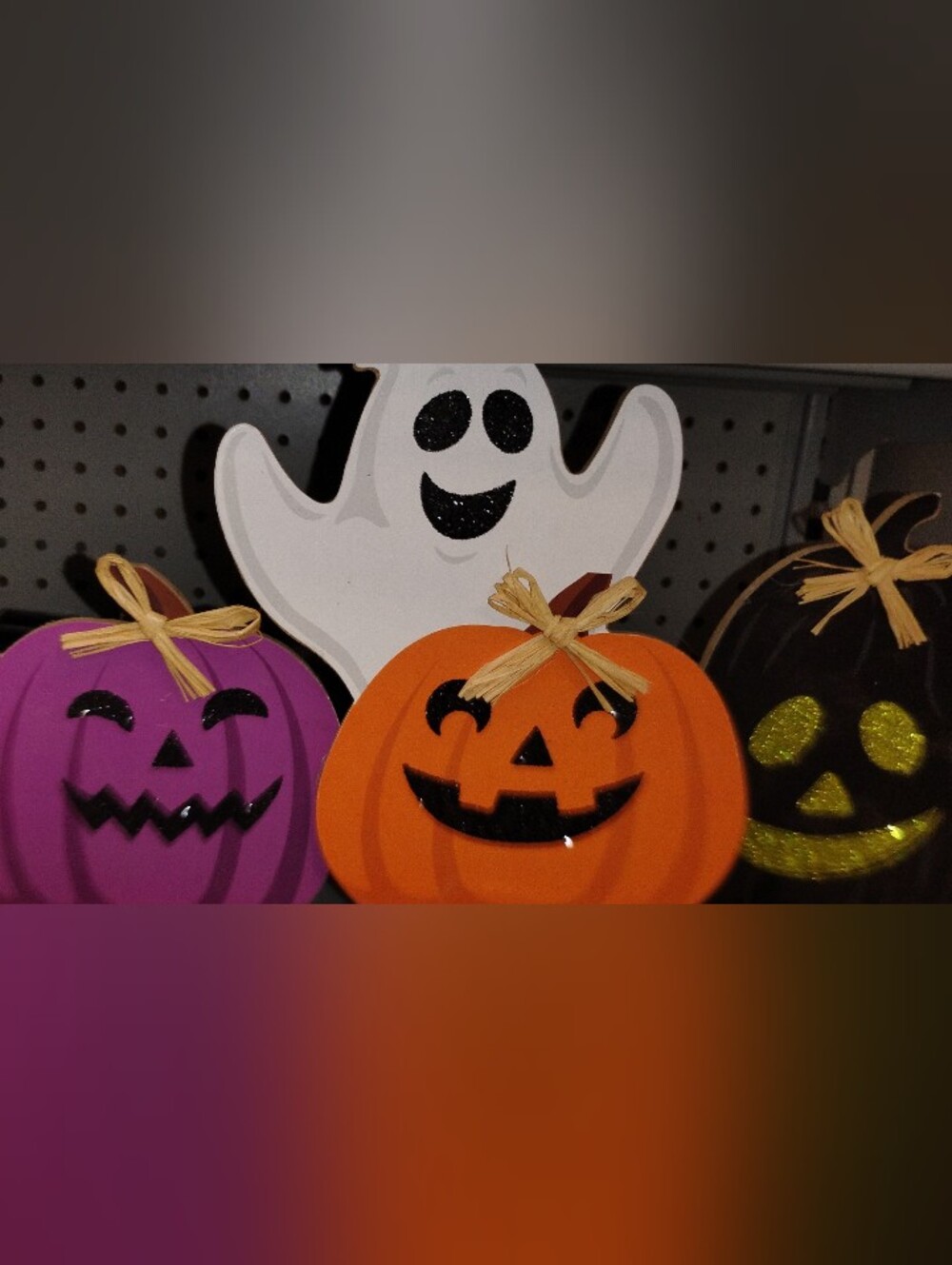 Halloween Pumpkin and Ghost Cutout Decoration Set - Orange, Purple, White, Black